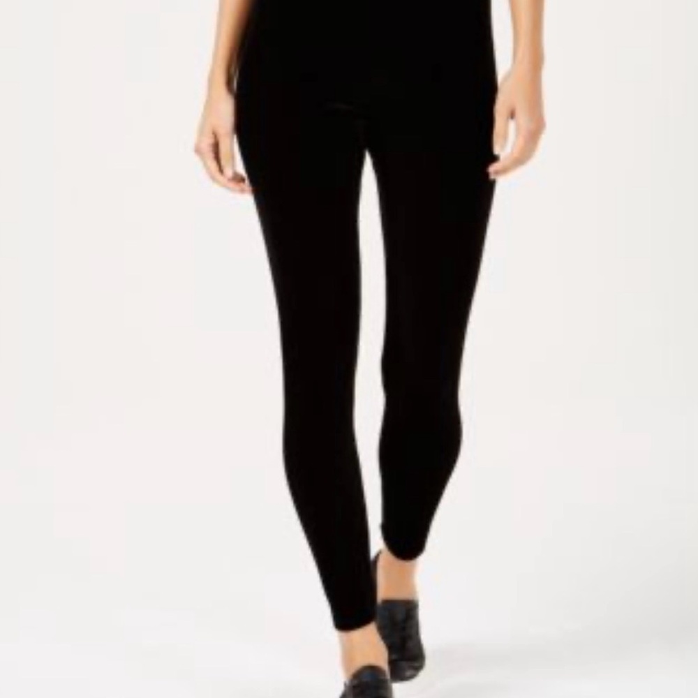 Eileen Fisher Classic Black Velvet Leggings